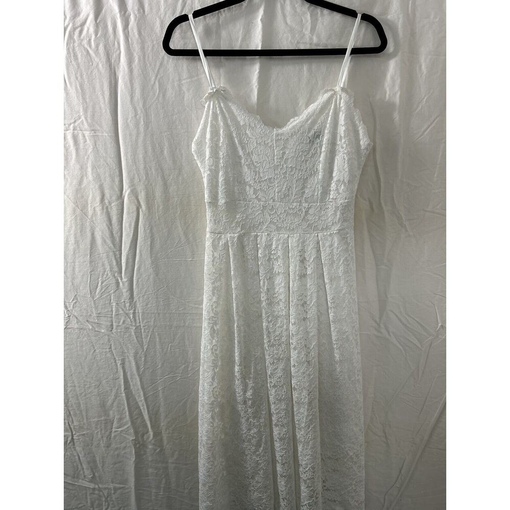 Atnlewhi Dress Ivory White Sweetheart Lace Crochet Romantic Victorian Boho Sz‎ M